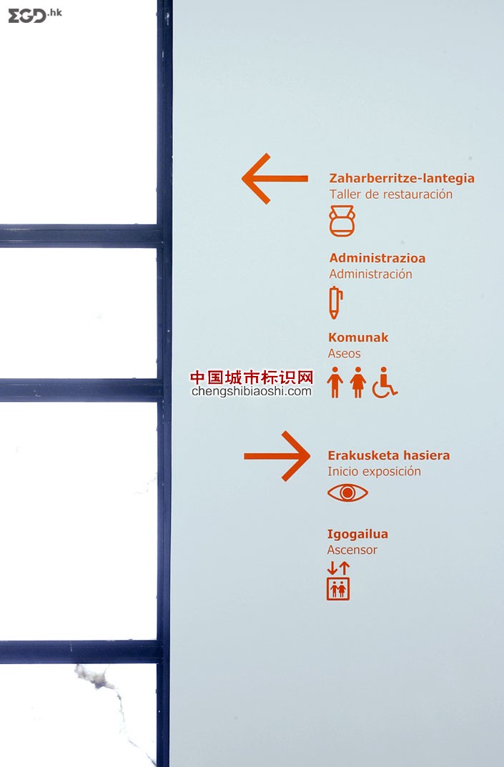 巴斯克考古学博物馆导视设计 场馆导视标识标牌